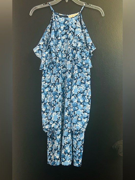 Michael Kors Dresses & Skirts - Micheal Kors Blue Floral Cold-Shoulder Jumpsuit